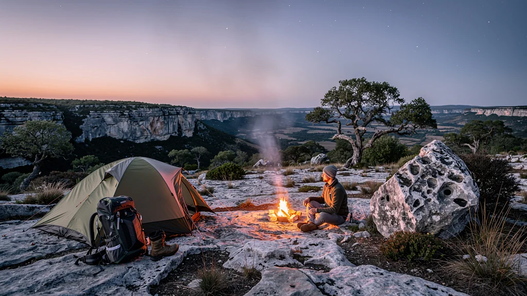 Bivouac sur le causse au crépuscule, expérience nature authentique meilleure qu’un camping 3 étoiles