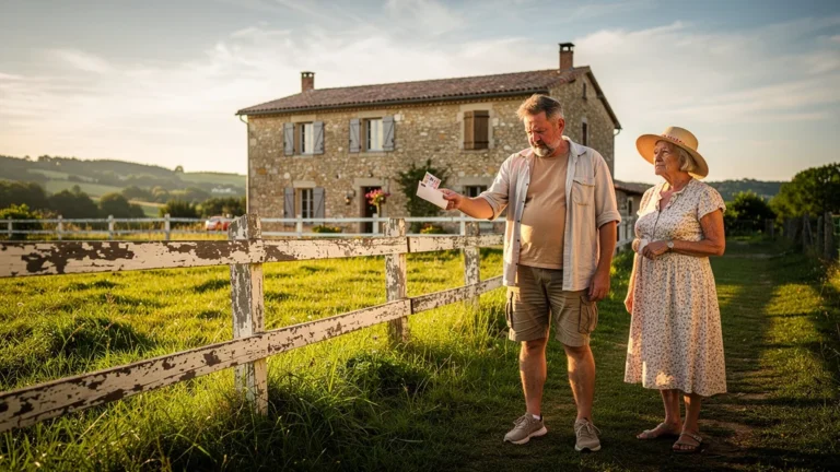 Scène réaliste au gîte de Sauliac illustrant un voisin demandant 20 euros, frustration du séjour gâché