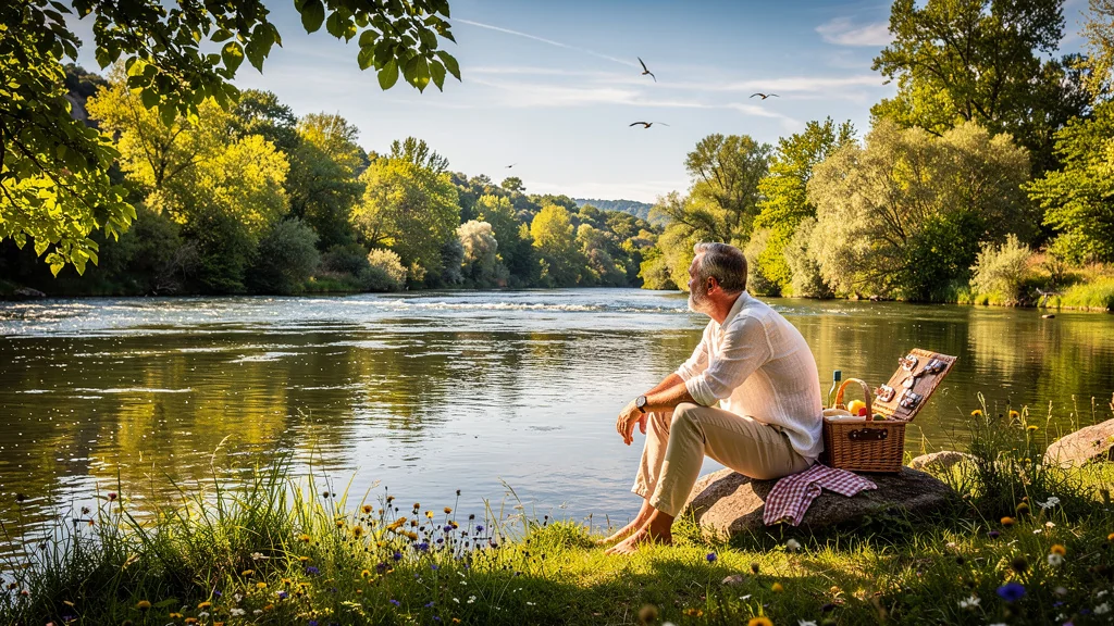 Pause estivale à la confluence du Lot et du Célé à Conduché sous un soleil de midi