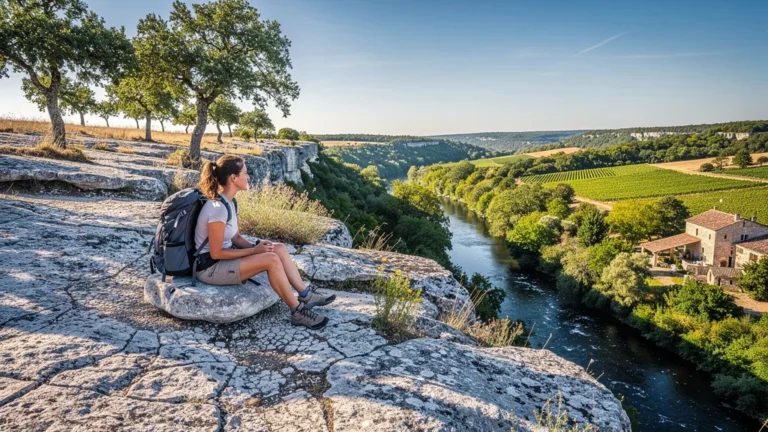 Comparaison de l’ombre du causse et de la vallée du Lot pour la pause déjeuner à midi