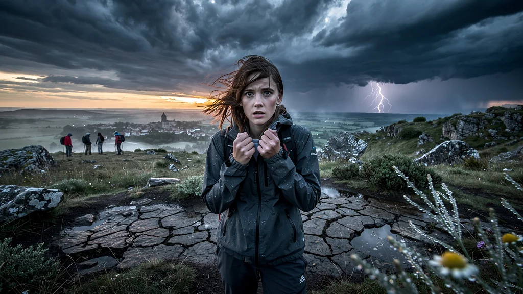Orage soudain sur le plateau au-dessus de Marcilhac, silence glaçant et ambiance dramatique